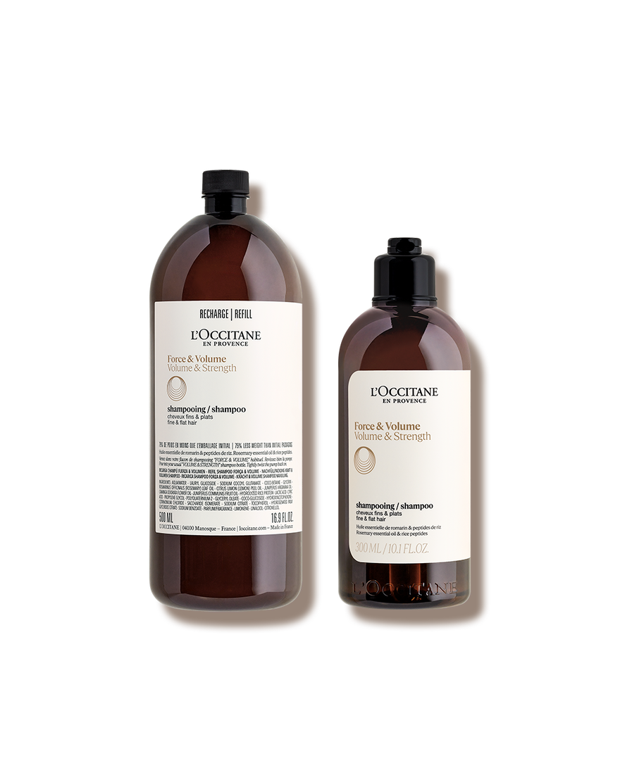 Duo shampoo Forza & Volume 300ml e la sua Ricarica | L&rsquo;Occitane en Provence