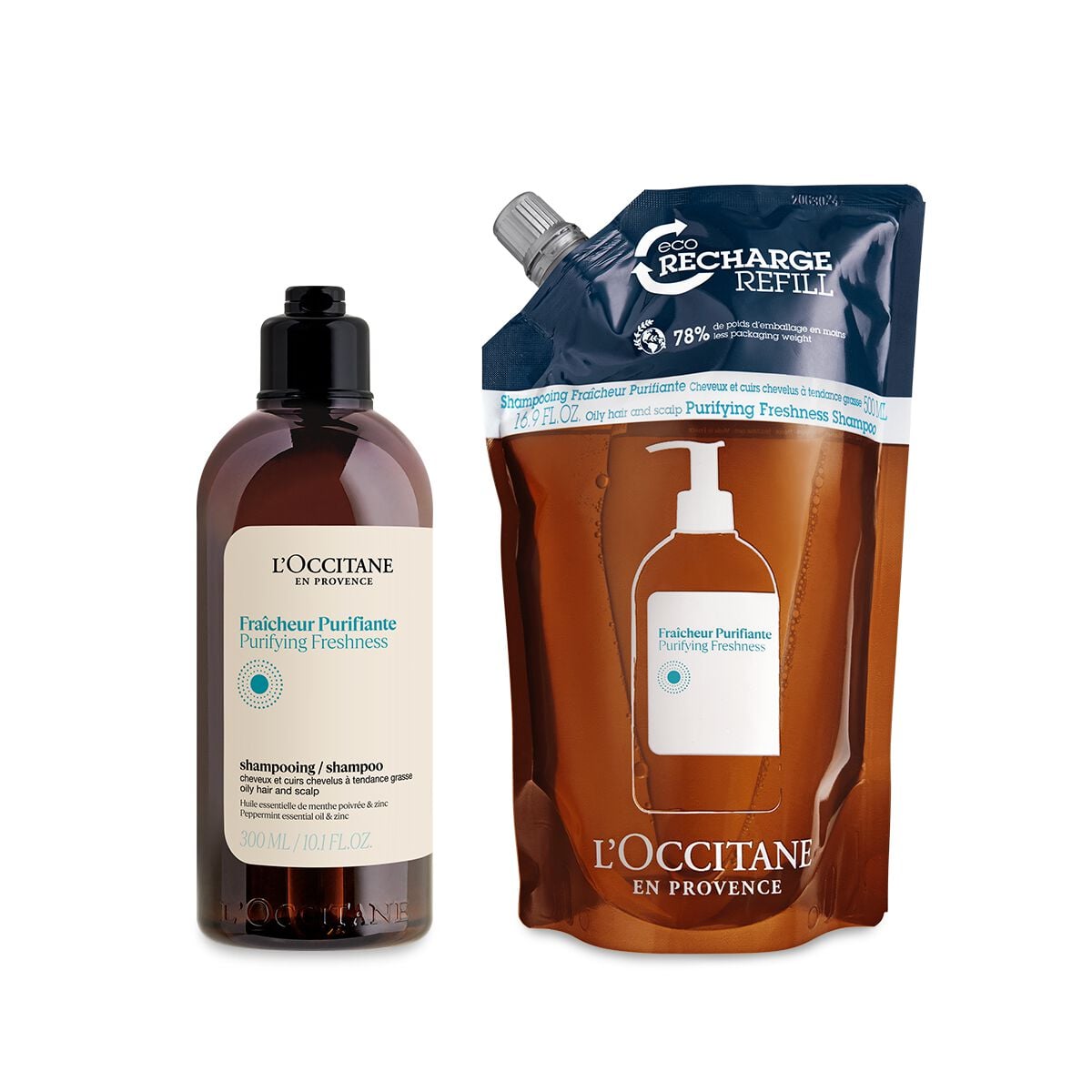Duo Shampoo Freschezza Purificante e la sua Ricarica - 800 - L'Occitane en Provence